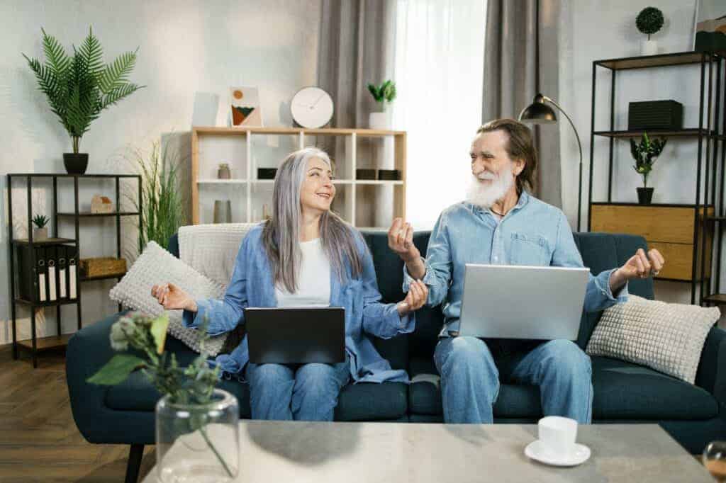 Old people care of physical and mental health concept.