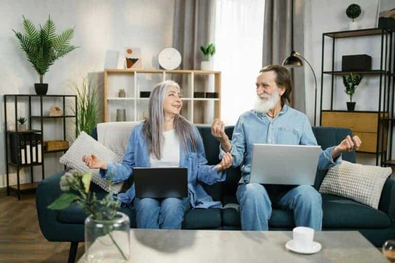 Old people care of physical and mental health concept.